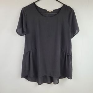 --SOLD--Pleione Ruffled Peplum Back Top Size Small